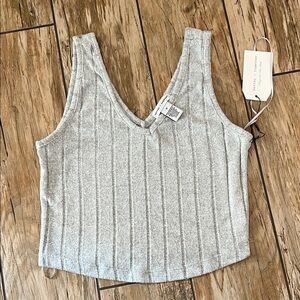 Better / Together Light Gray Ribbed Crop Top
